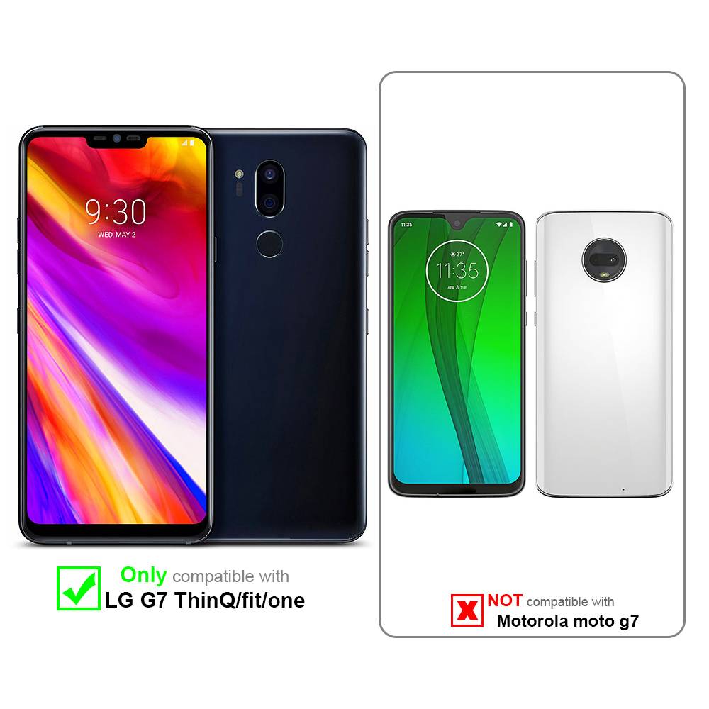Cadorabo Hülle für LG G7 ThinQ / FIT / ONE Schutz Hülle in Schwarz Handyhülle Etui Case Cover Magnetverschluss