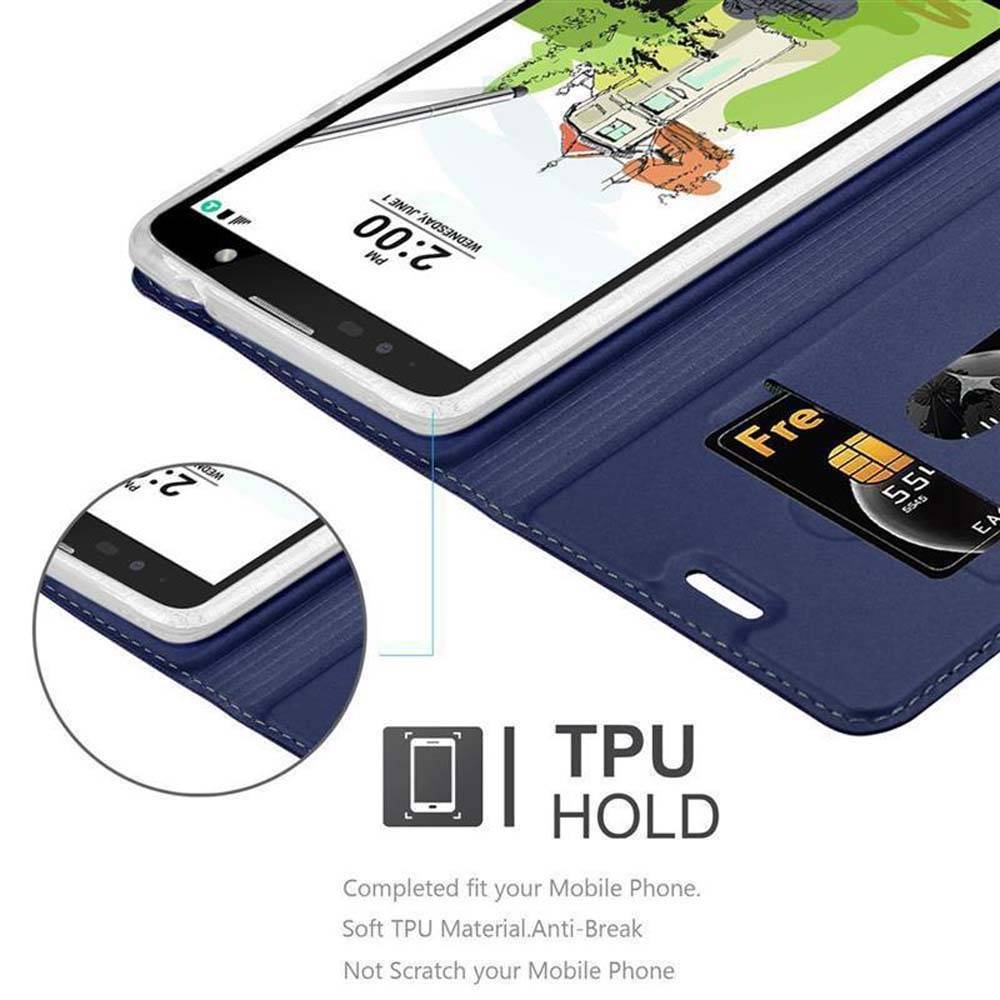 Cadorabo Handyhülle für LG STYLUS 2 Schutz Hülle in Blau Cover Etui Book Case Booklet