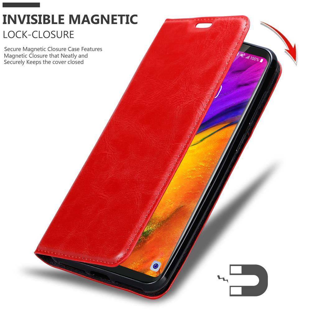 Cadorabo Hülle für LG V35 Schutz Hülle in Rot Handyhülle Etui Case Cover Magnetverschluss