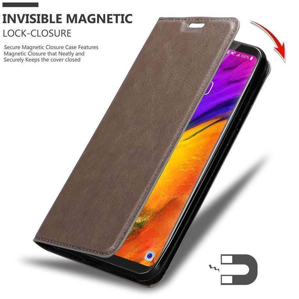 Cadorabo Hülle für LG V35 Schutz Hülle in Braun Handyhülle Etui Case Cover Magnetverschluss