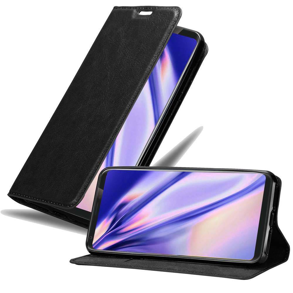 Cadorabo Hülle für LG V35 Schutz Hülle in Schwarz Handyhülle Etui Case Cover Magnetverschluss
