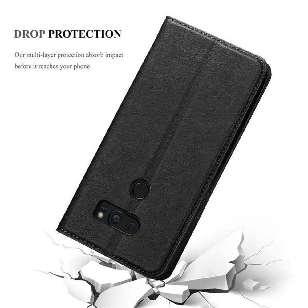Cadorabo Hülle für LG V35 Schutz Hülle in Schwarz Handyhülle Etui Case Cover Magnetverschluss