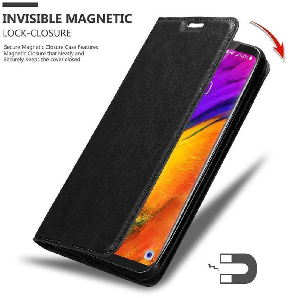 Cadorabo Hülle für LG V35 Schutz Hülle in Schwarz Handyhülle Etui Case Cover Magnetverschluss