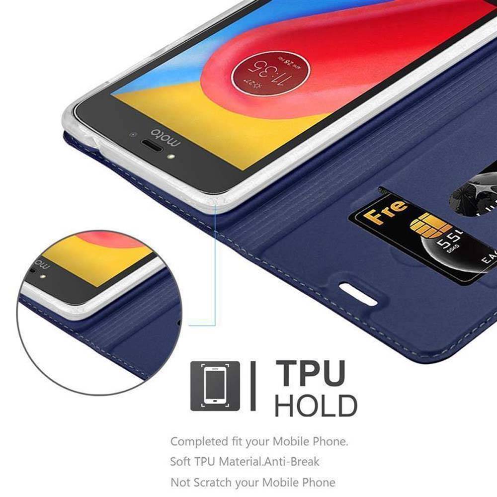 Cadorabo Handyhülle für Motorola MOTO C Schutz Hülle in Blau Cover Etui Book Case Booklet