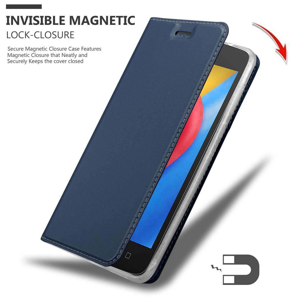 Cadorabo Handyhülle für Motorola MOTO C Schutz Hülle in Blau Cover Etui Book Case Booklet