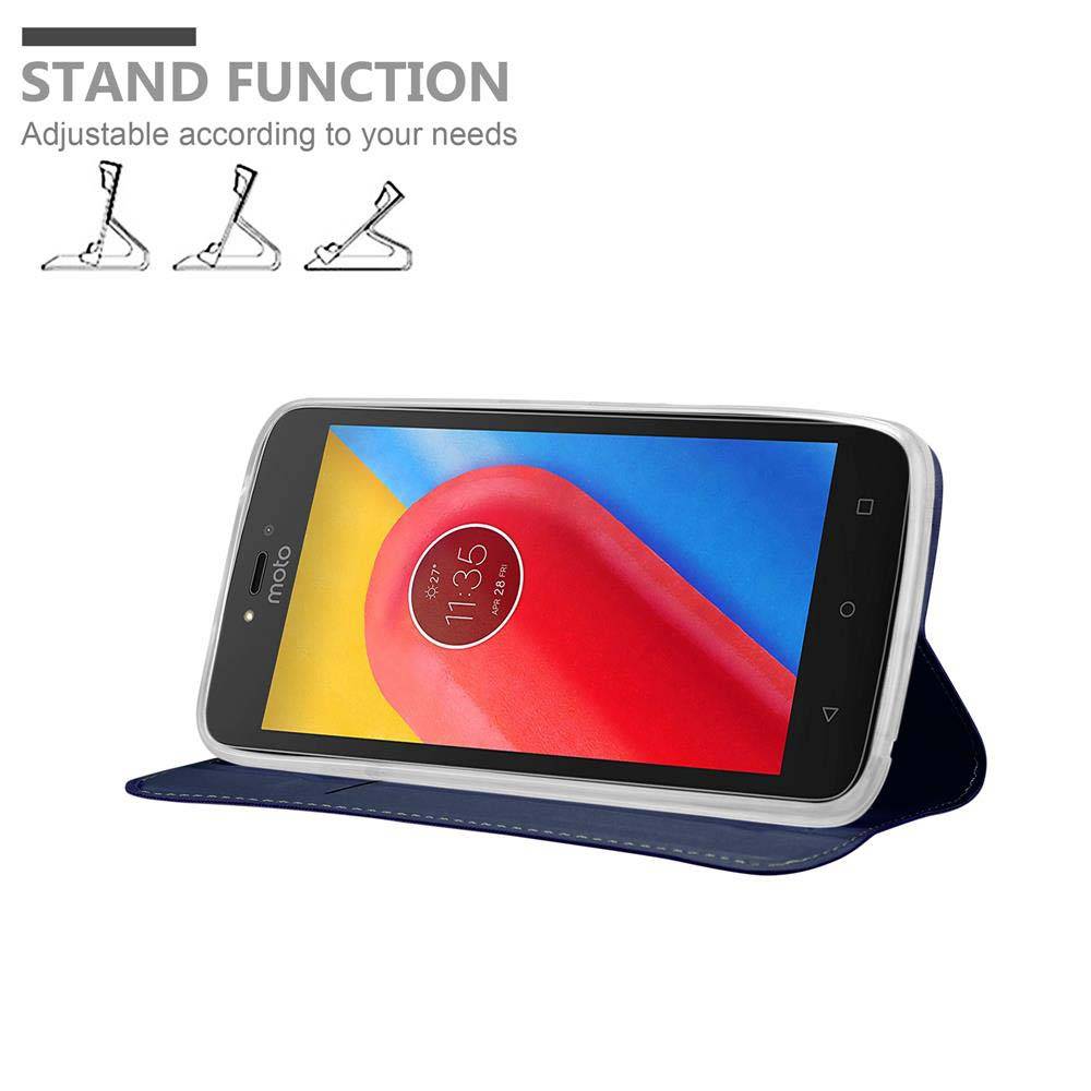 Cadorabo Handyhülle für Motorola MOTO C Schutz Hülle in Blau Cover Etui Book Case Booklet