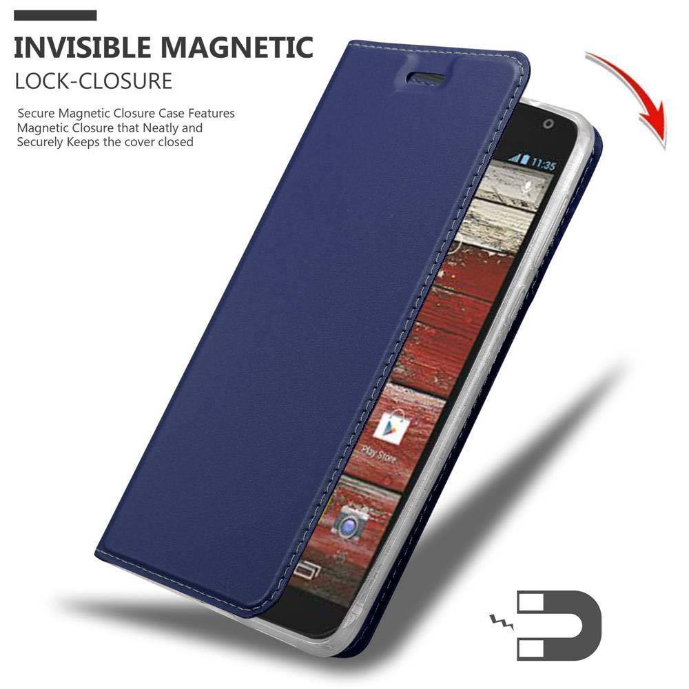 Cadorabo Handyhülle für Motorola MOTO G2 Schutz Hülle in Blau Cover Etui Book Case Booklet