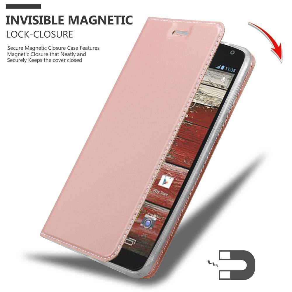 Cadorabo Handyhülle für Motorola MOTO G2 Schutz Hülle in Rosa Cover Etui Book Case Booklet