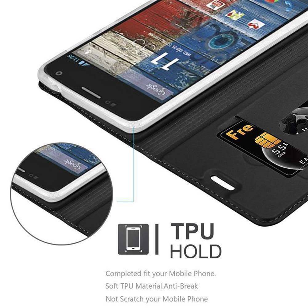 Cadorabo Handyhülle für Motorola MOTO G2 Schutz Hülle in Schwarz Cover Etui Book Case Booklet
