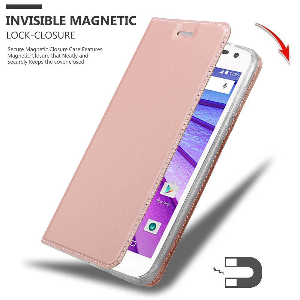 Cadorabo Handyhülle für Motorola MOTO G3 Schutz Hülle in Rosa Cover Etui Book Case Booklet