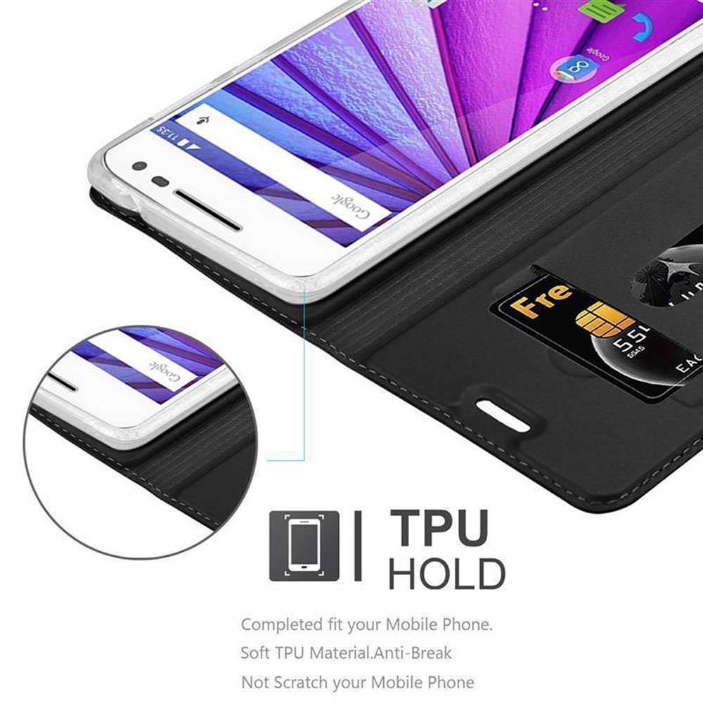 Cadorabo Handyhülle für Motorola MOTO G3 Schutz Hülle in Schwarz Cover Etui Book Case Booklet