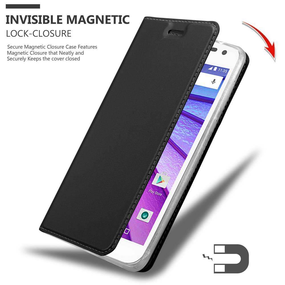 Cadorabo Handyhülle für Motorola MOTO G3 Schutz Hülle in Schwarz Cover Etui Book Case Booklet