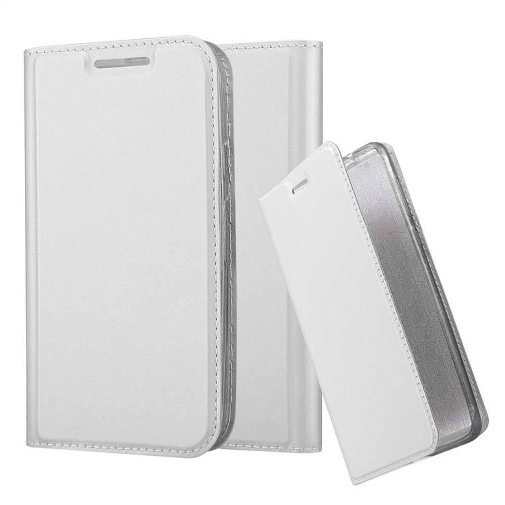 Cadorabo Handyhülle für Motorola MOTO G3 Schutz Hülle in Silber Cover Etui Book Case Booklet