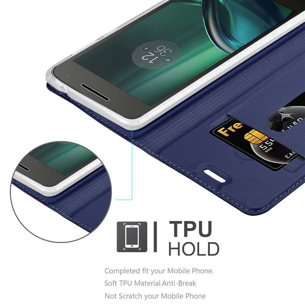 Cadorabo Handyhülle für Motorola MOTO G4 PLAY Schutz Hülle in Blau Cover Etui Book Case Booklet