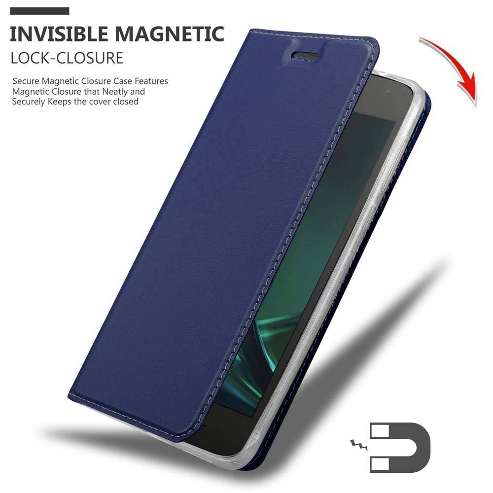 Cadorabo Handyhülle für Motorola MOTO G4 PLAY Schutz Hülle in Blau Cover Etui Book Case Booklet