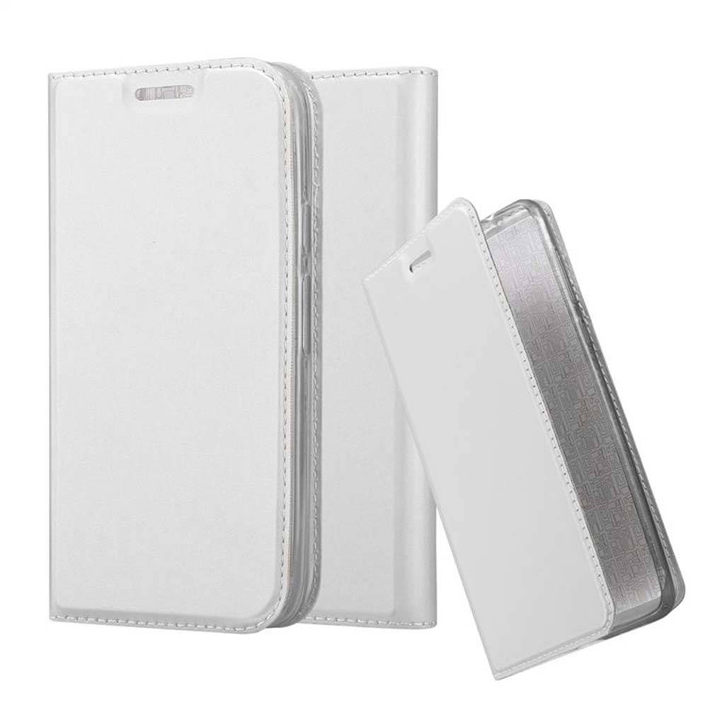 Cadorabo Handyhülle für Motorola MOTO G4 PLAY Schutz Hülle in Silber Cover Etui Book Case Booklet