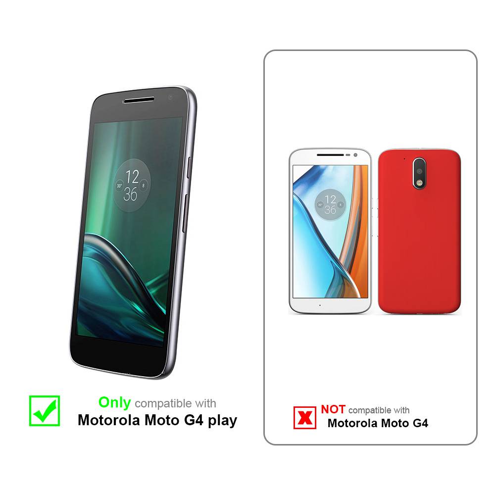 Cadorabo Handyhülle für Motorola MOTO G4 PLAY Schutz Hülle in Silber Cover Etui Book Case Booklet