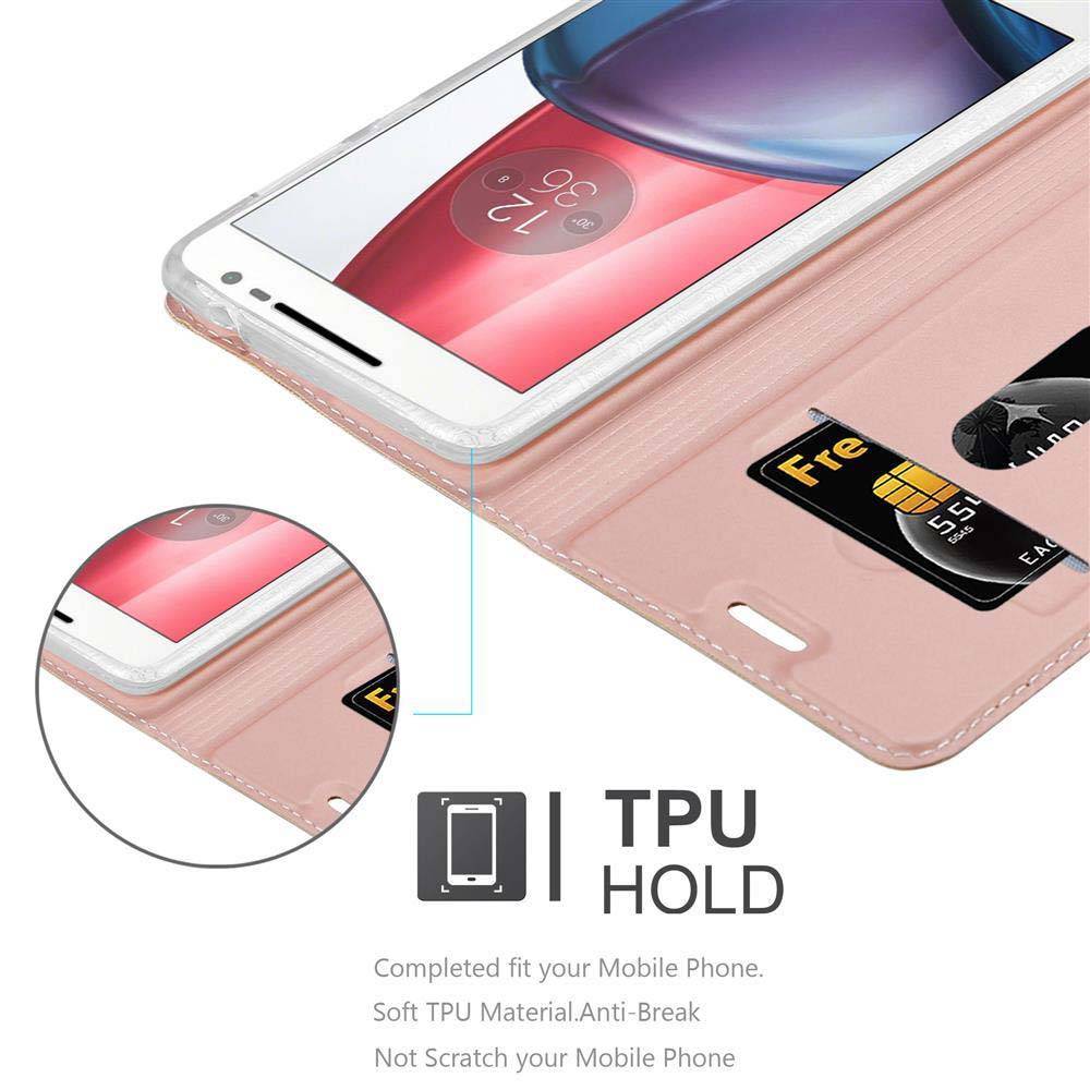 Cadorabo Handyhülle für Motorola MOTO G4 / G4 PLUS Schutz Hülle in Rosa Cover Etui Book Case Booklet