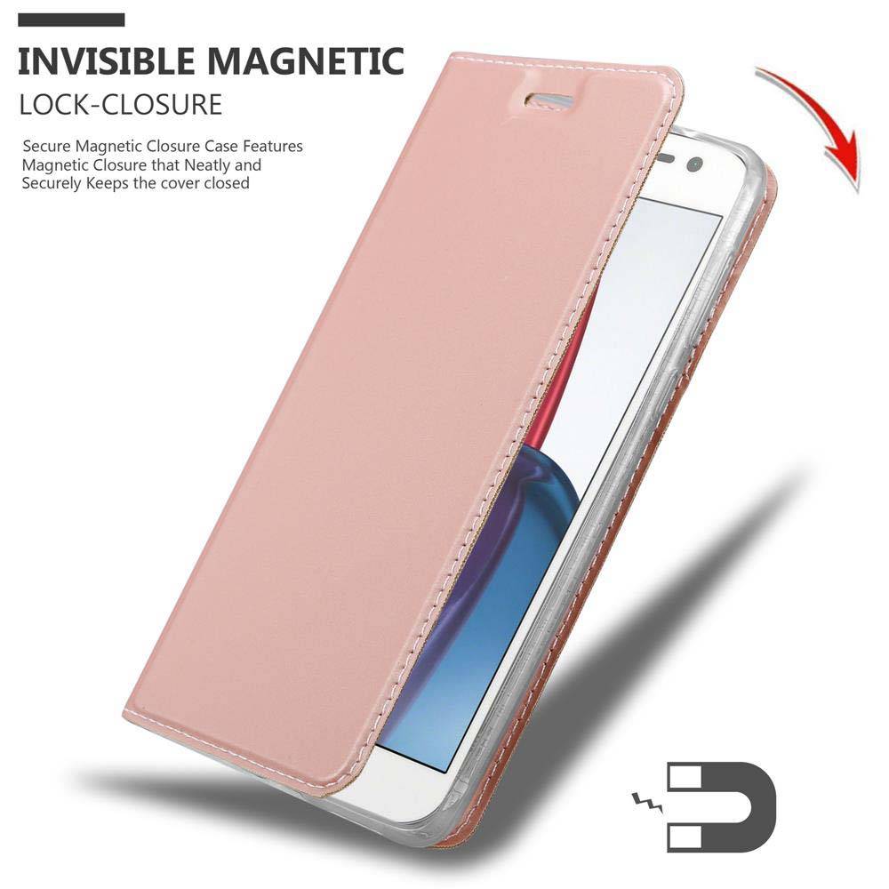 Cadorabo Handyhülle für Motorola MOTO G4 / G4 PLUS Schutz Hülle in Rosa Cover Etui Book Case Booklet