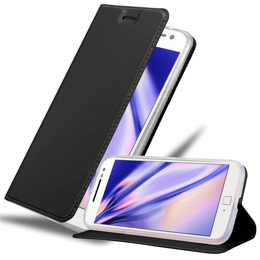 Cadorabo Handyhülle für Motorola MOTO G4 / G4 PLUS Schutz Hülle in Schwarz Cover Etui Book Case Booklet