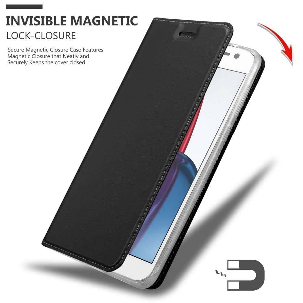 Cadorabo Handyhülle für Motorola MOTO G4 / G4 PLUS Schutz Hülle in Schwarz Cover Etui Book Case Booklet