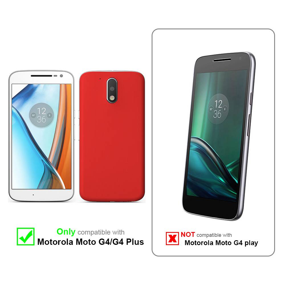 Cadorabo Handyhülle für Motorola MOTO G4 / G4 PLUS Schutz Hülle in Schwarz Cover Etui Book Case Booklet