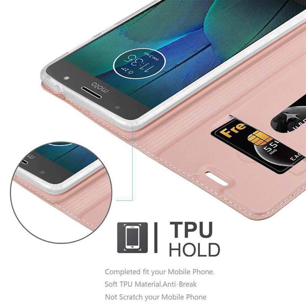 Cadorabo Handyhülle für Motorola MOTO G5S Schutz Hülle in Rosa Cover Etui Book Case Booklet