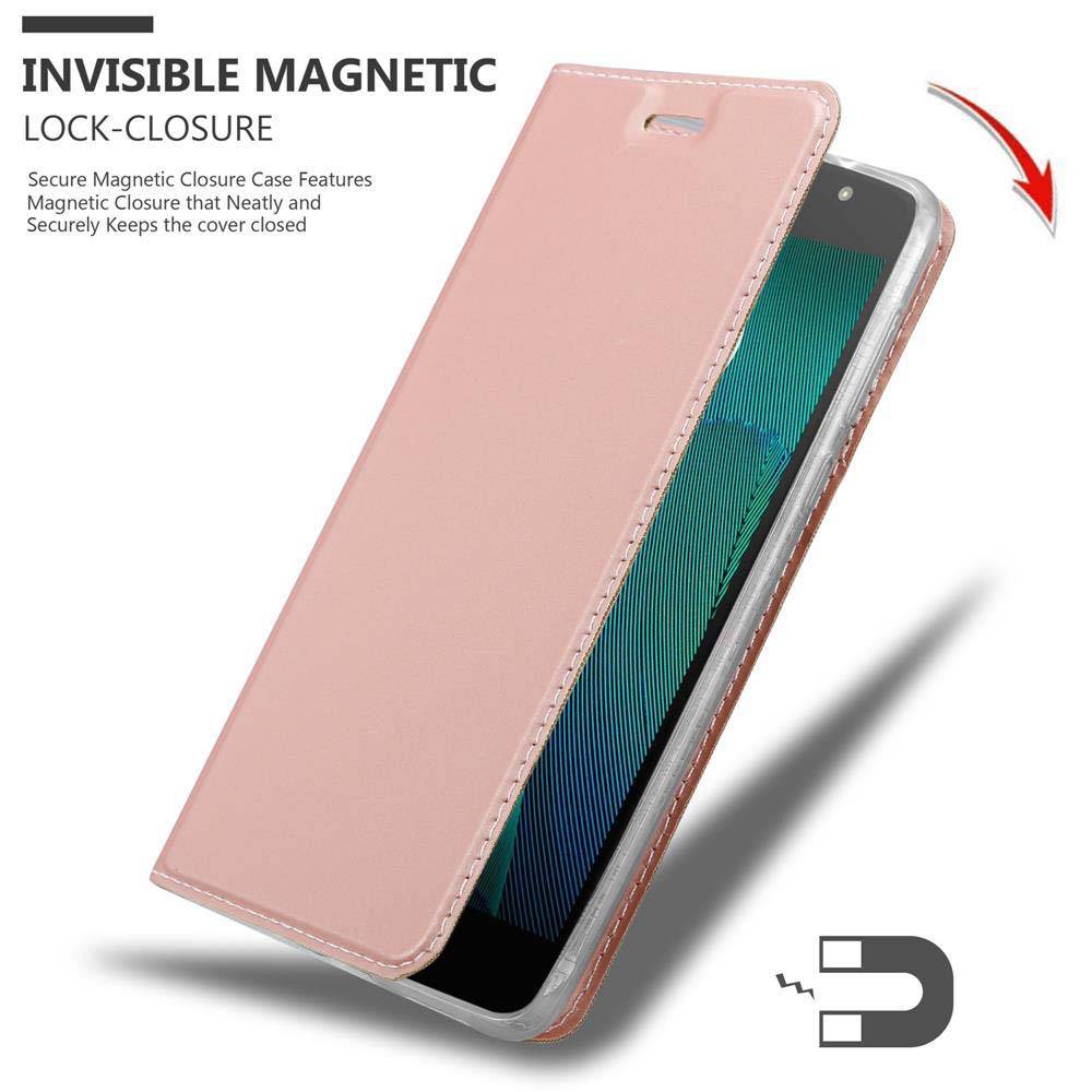Cadorabo Handyhülle für Motorola MOTO G5S Schutz Hülle in Rosa Cover Etui Book Case Booklet