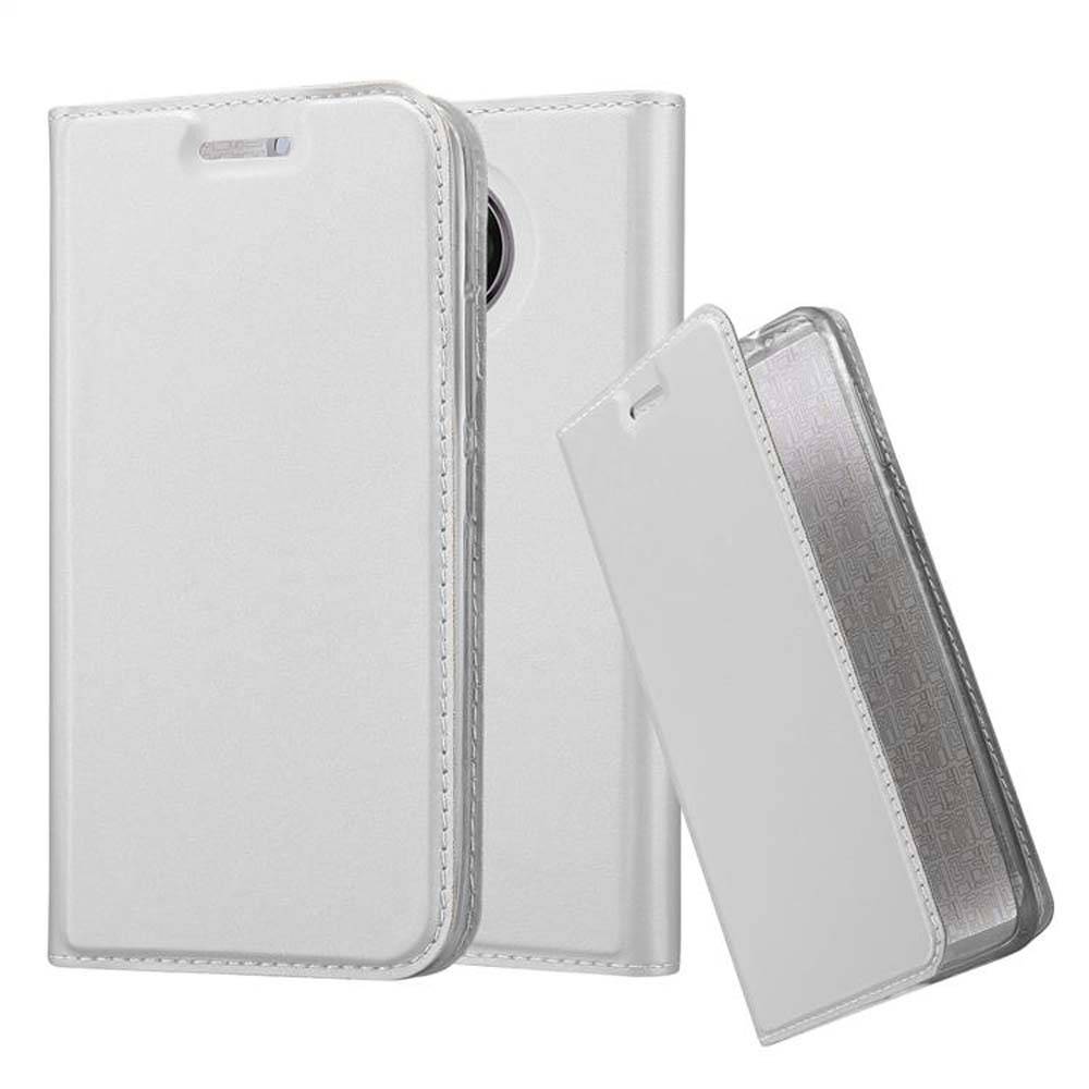 Cadorabo Handyhülle für Motorola MOTO G5S Schutz Hülle in Silber Cover Etui Book Case Booklet