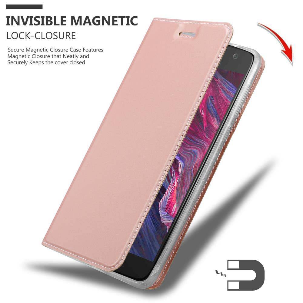 Cadorabo Handyhülle für Motorola MOTO X4 Schutz Hülle in Rosa Cover Etui Book Case Booklet