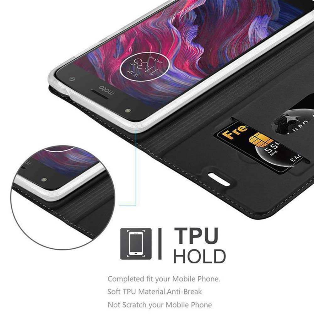 Cadorabo Handyhülle für Motorola MOTO X4 Schutz Hülle in Schwarz Cover Etui Book Case Booklet