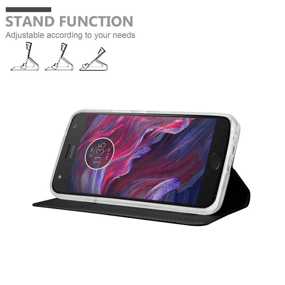 Cadorabo Handyhülle für Motorola MOTO X4 Schutz Hülle in Schwarz Cover Etui Book Case Booklet
