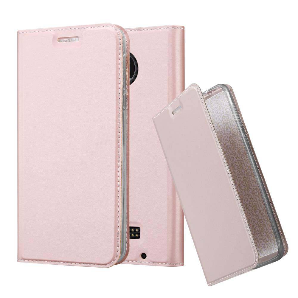 Cadorabo Handyhülle für Motorola MOTO Z PLAY Schutz Hülle in Rosa Cover Etui Book Case Booklet