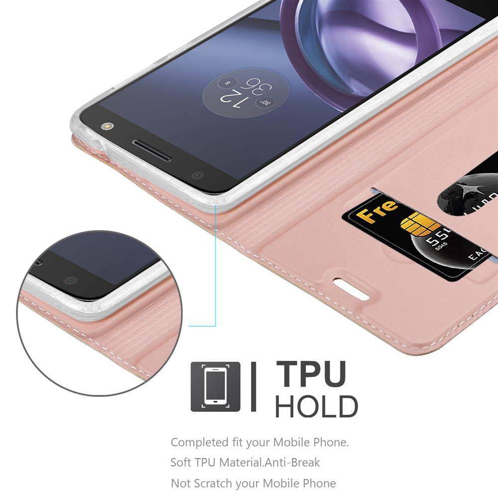 Cadorabo Handyhülle für Motorola MOTO Z PLAY Schutz Hülle in Rosa Cover Etui Book Case Booklet