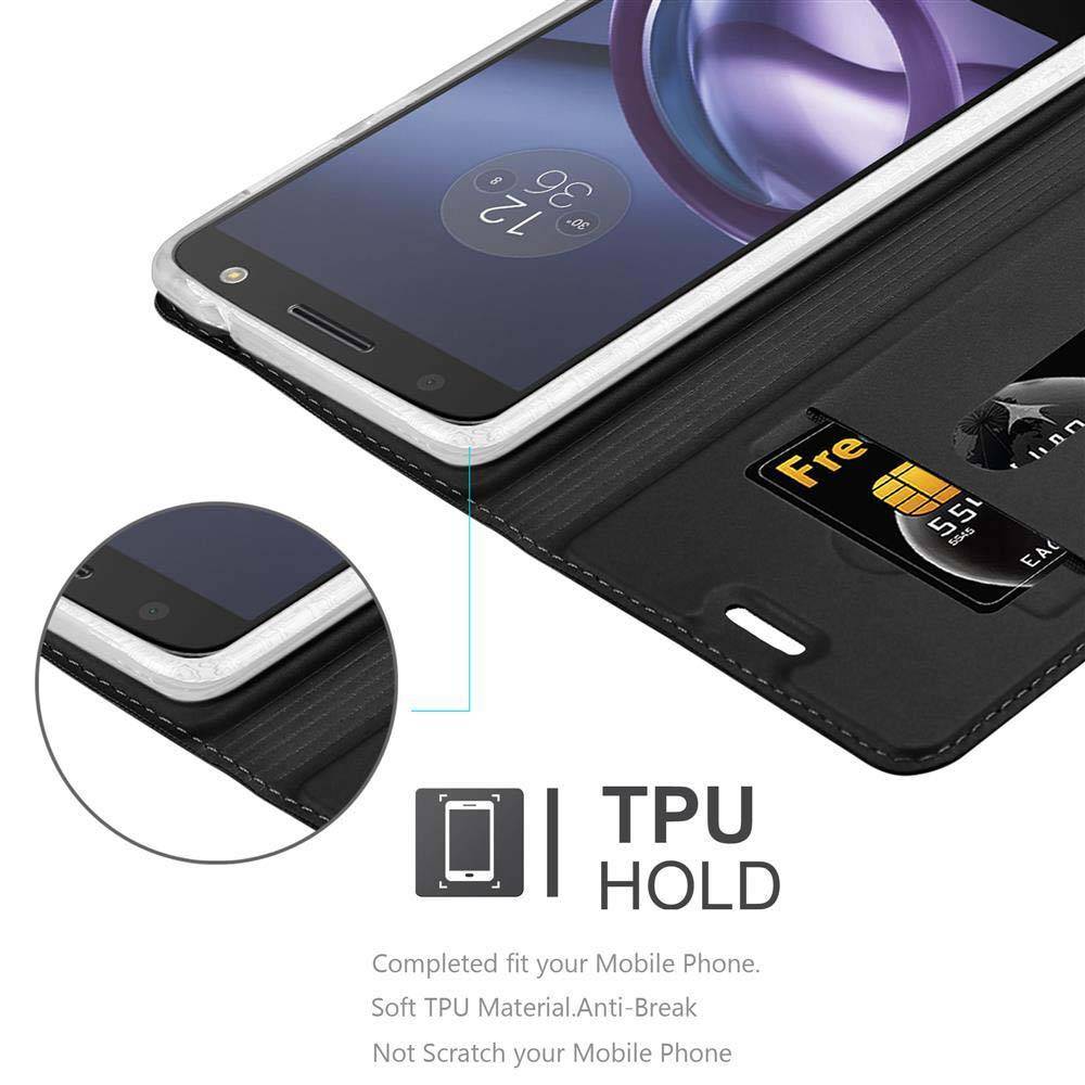 Cadorabo Handyhülle für Motorola MOTO Z PLAY Schutz Hülle in Schwarz Cover Etui Book Case Booklet