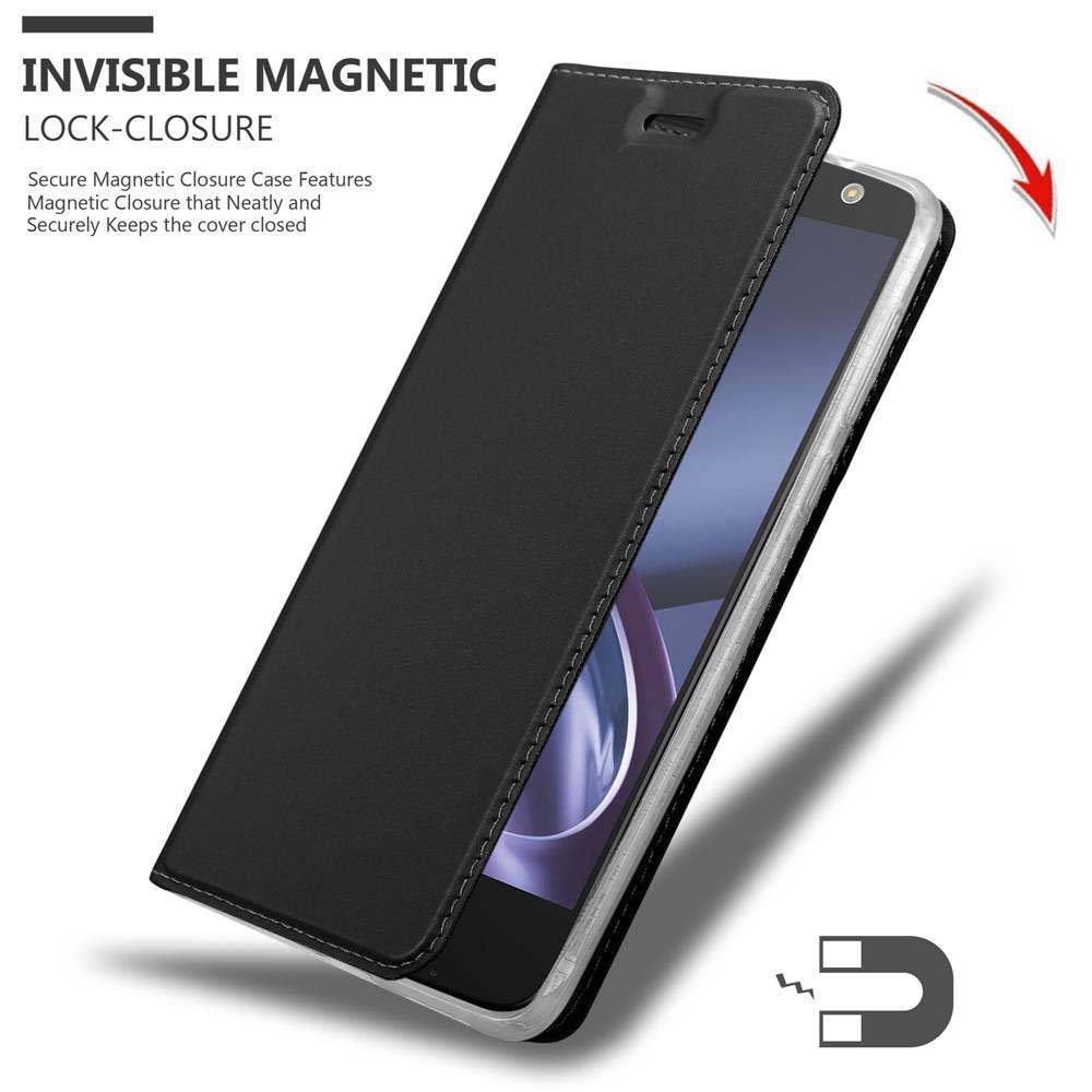 Cadorabo Handyhülle für Motorola MOTO Z PLAY Schutz Hülle in Schwarz Cover Etui Book Case Booklet
