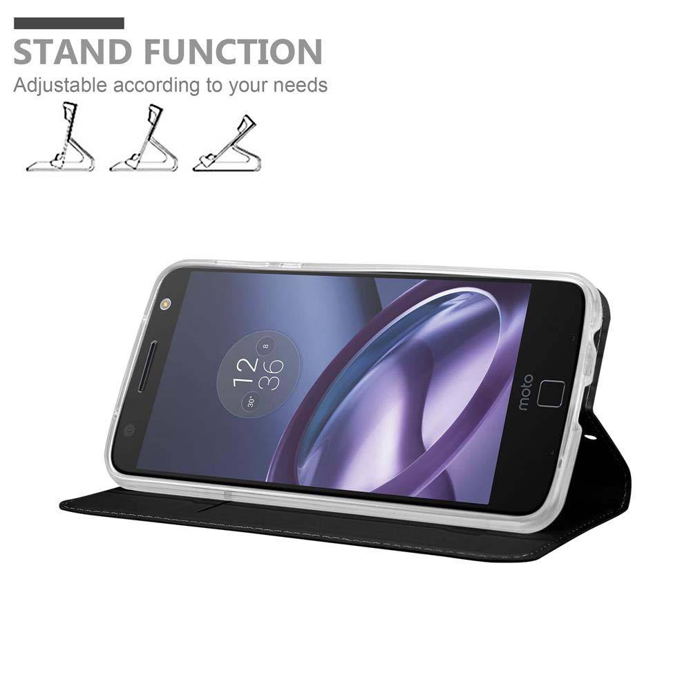 Cadorabo Handyhülle für Motorola MOTO Z PLAY Schutz Hülle in Schwarz Cover Etui Book Case Booklet