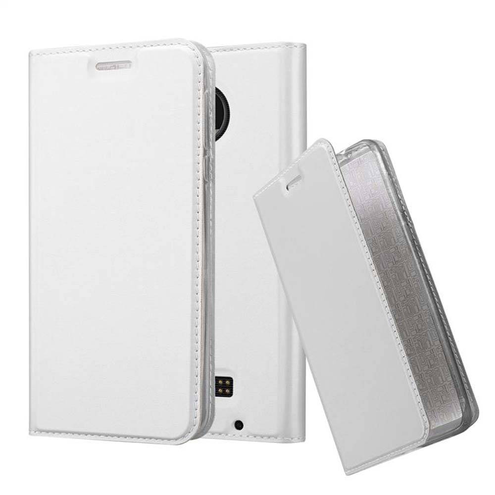 Cadorabo Handyhülle für Motorola MOTO Z PLAY Schutz Hülle in Silber Cover Etui Book Case Booklet