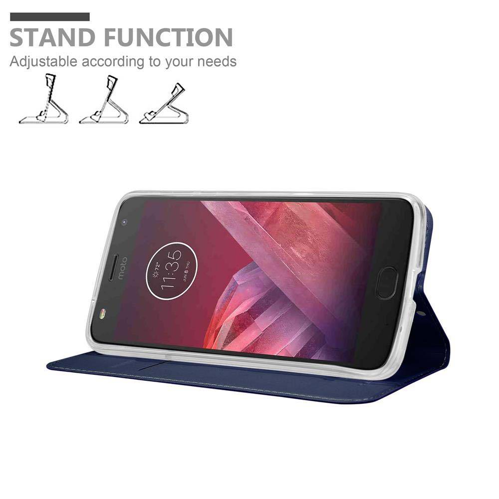 Cadorabo Handyhülle für Motorola MOTO Z2 Schutz Hülle in Blau Cover Etui Book Case Booklet