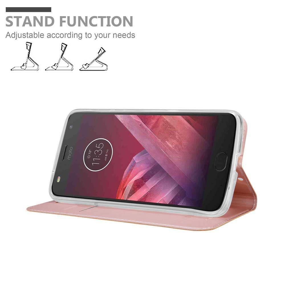 Cadorabo Handyhülle für Motorola MOTO Z2 Schutz Hülle in Rosa Cover Etui Book Case Booklet