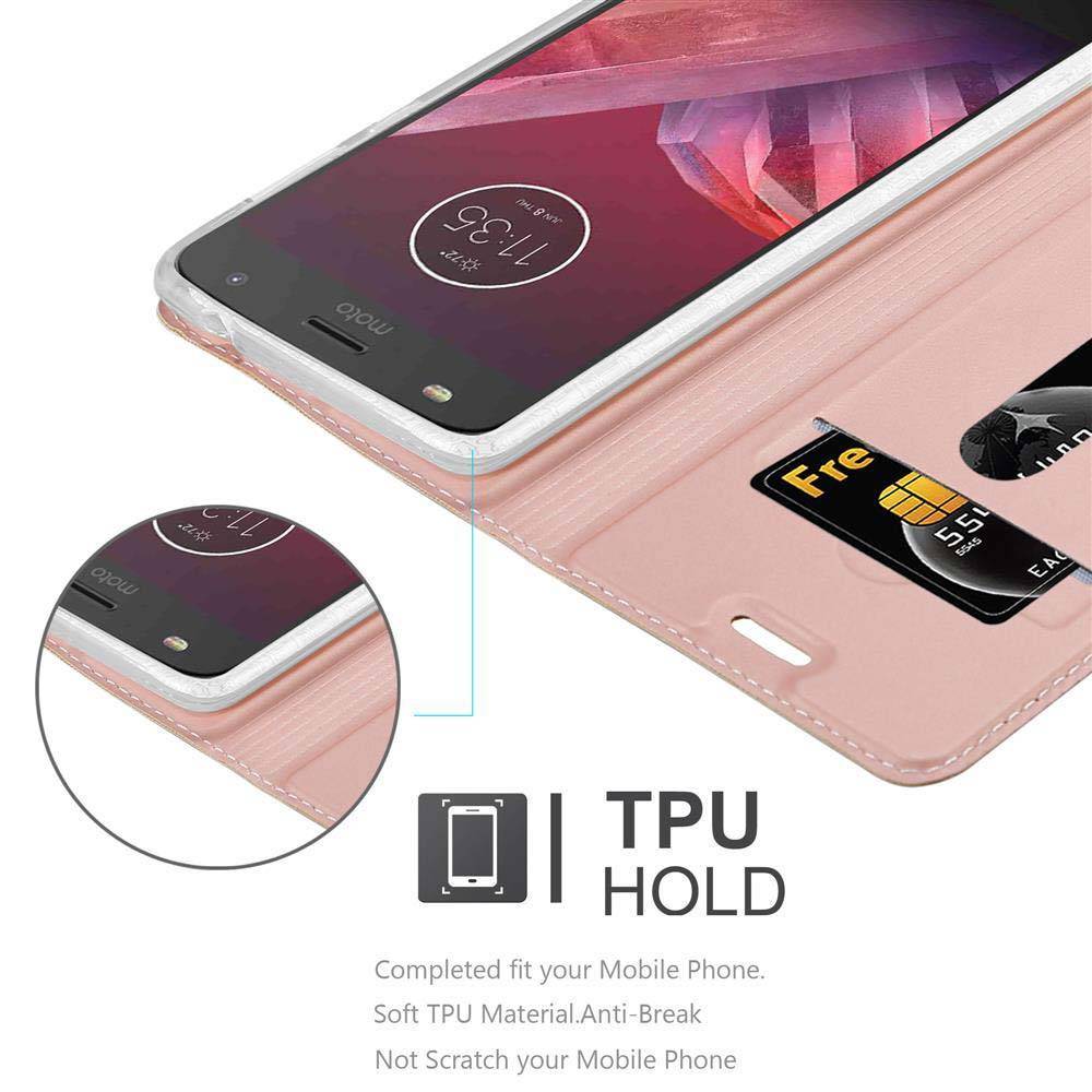 Cadorabo Handyhülle für Motorola MOTO Z2 Schutz Hülle in Rosa Cover Etui Book Case Booklet