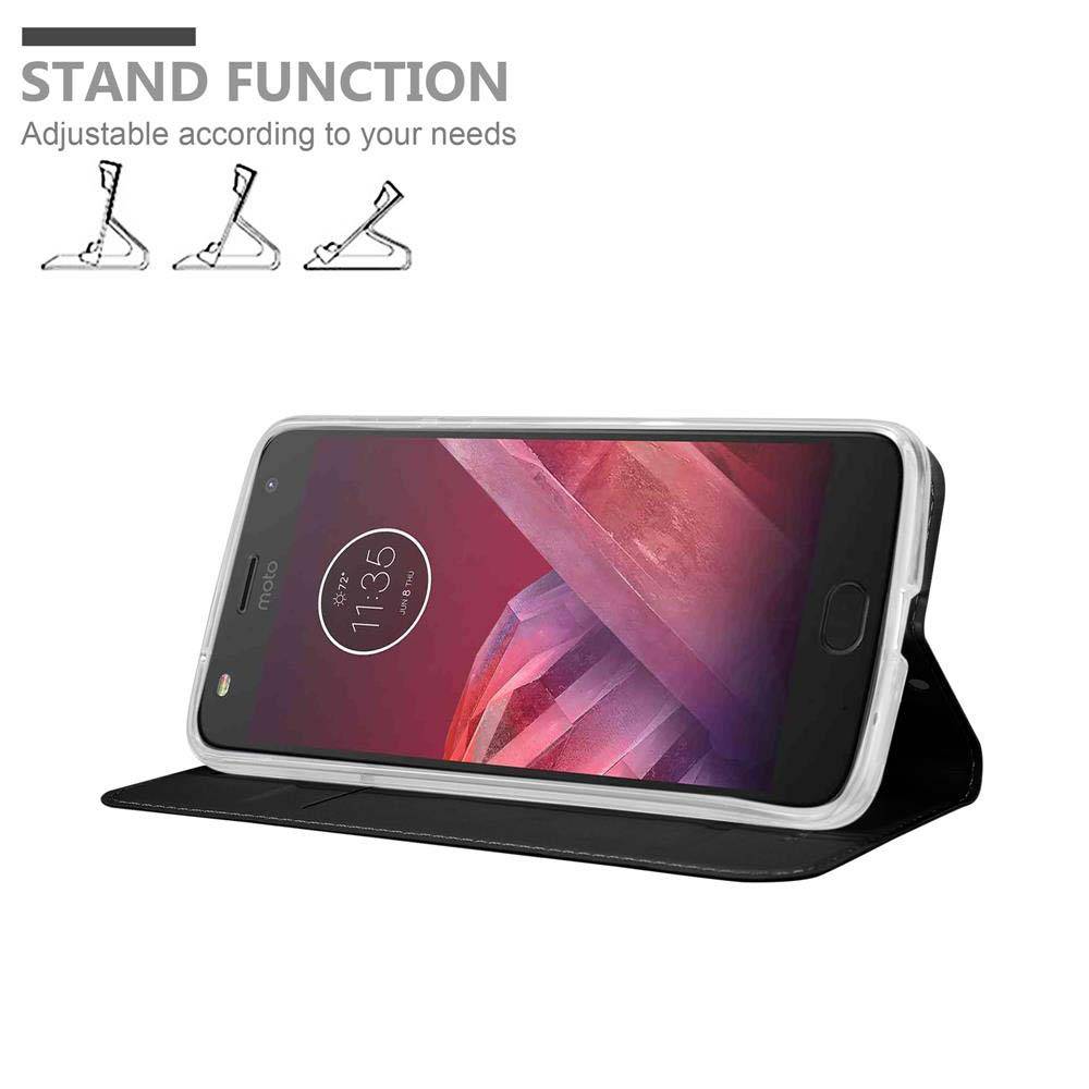 Cadorabo Handyhülle für Motorola MOTO Z2 Schutz Hülle in Schwarz Cover Etui Book Case Booklet