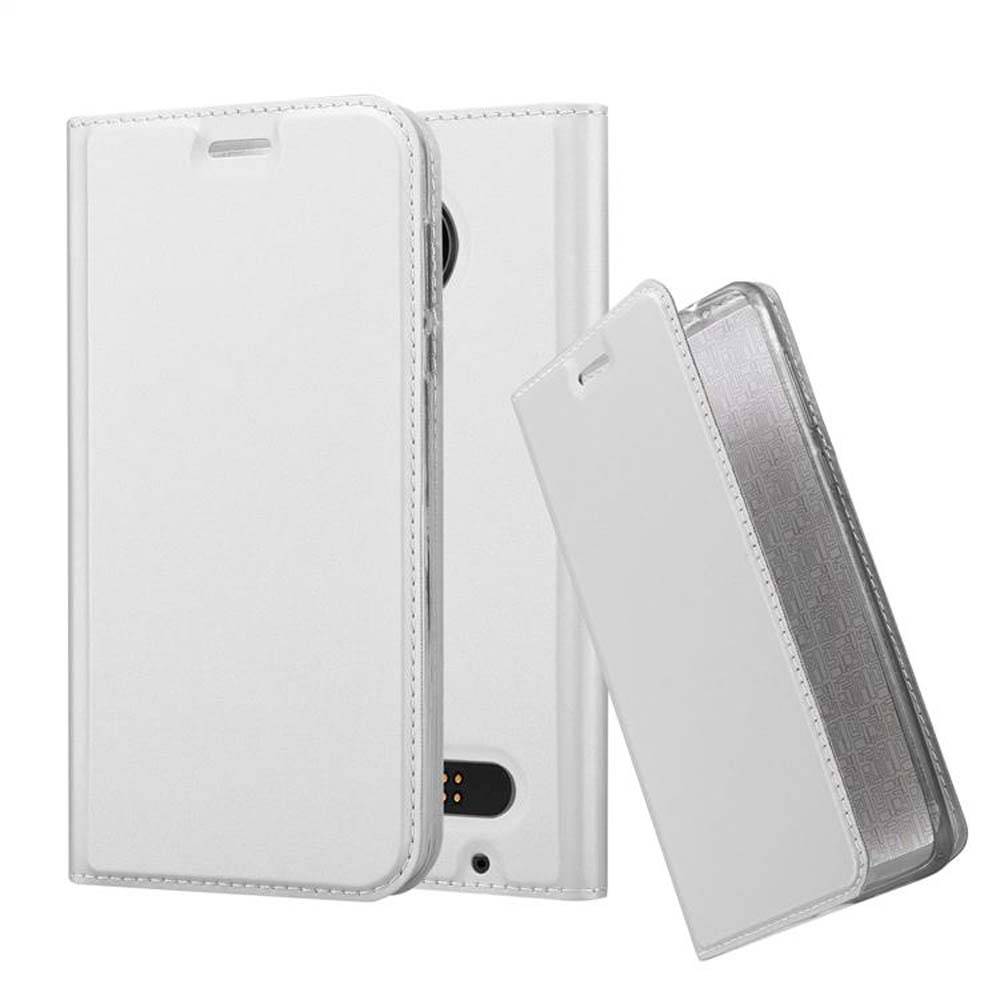 Cadorabo Handyhülle für Motorola MOTO Z2 Schutz Hülle in Silber Cover Etui Book Case Booklet