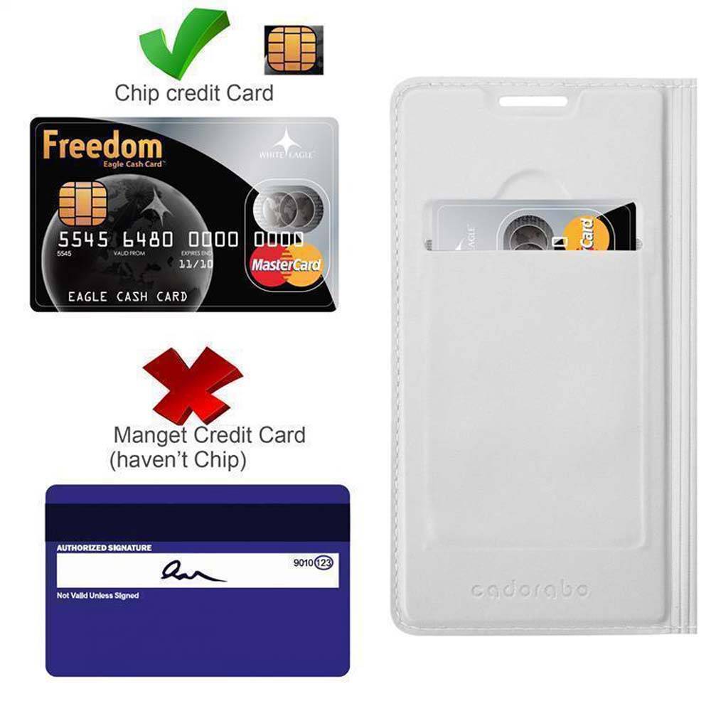 Cadorabo Handyhülle für Motorola MOTO Z2 Schutz Hülle in Silber Cover Etui Book Case Booklet