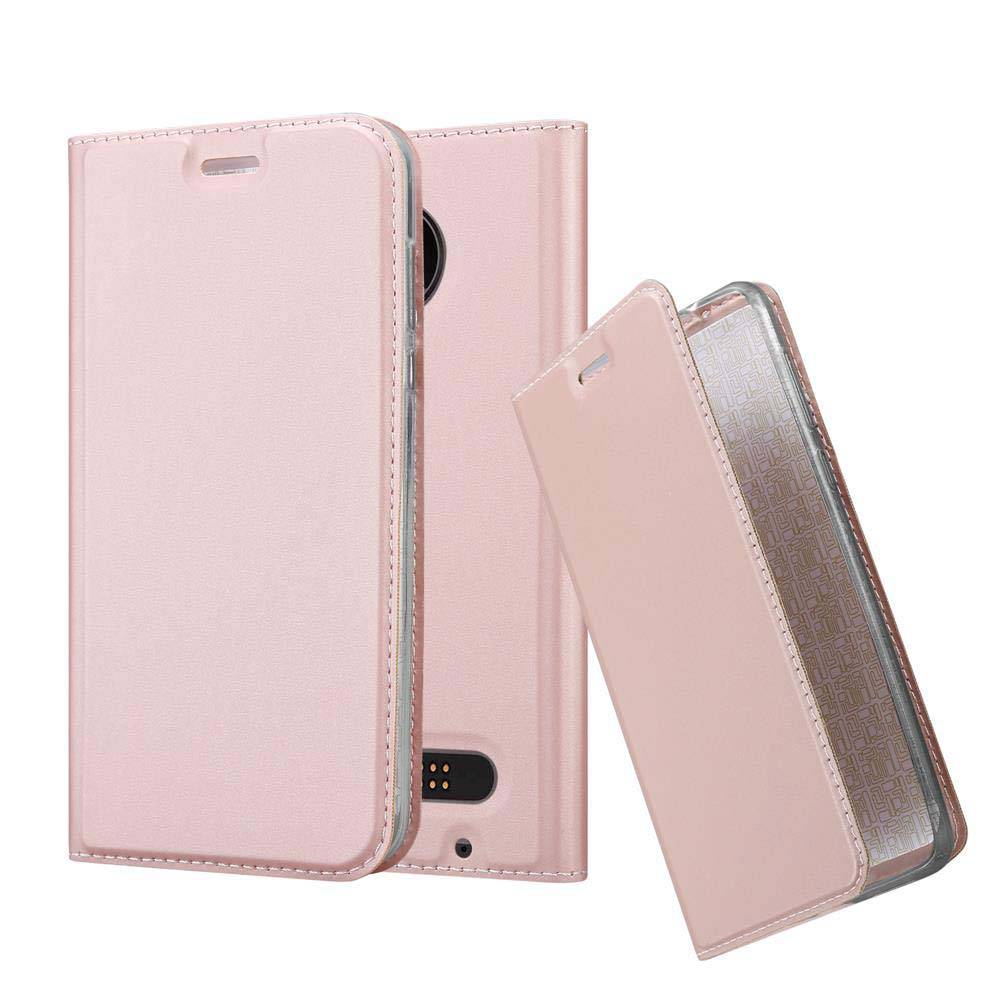 Cadorabo Handyhülle für Motorola MOTO Z2 PLAY / Z2 FORCE Schutz Hülle in Rosa Cover Etui Book Case Booklet