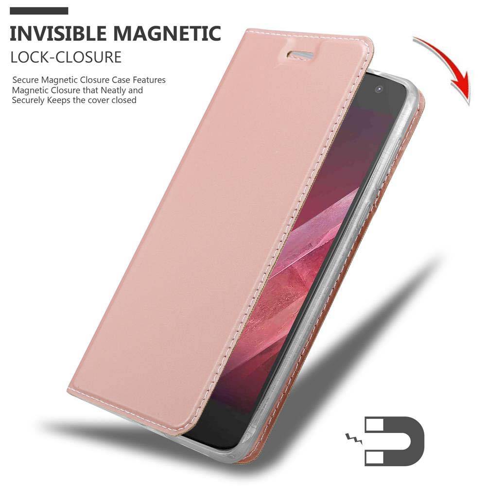 Cadorabo Handyhülle für Motorola MOTO Z2 PLAY / Z2 FORCE Schutz Hülle in Rosa Cover Etui Book Case Booklet