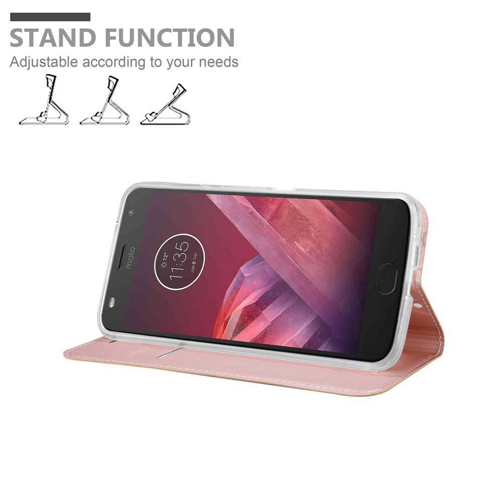 Cadorabo Handyhülle für Motorola MOTO Z2 PLAY / Z2 FORCE Schutz Hülle in Rosa Cover Etui Book Case Booklet