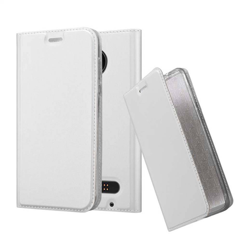 Cadorabo Handyhülle für Motorola MOTO Z2 PLAY / Z2 FORCE Schutz Hülle in Silber Cover Etui Book Case Booklet