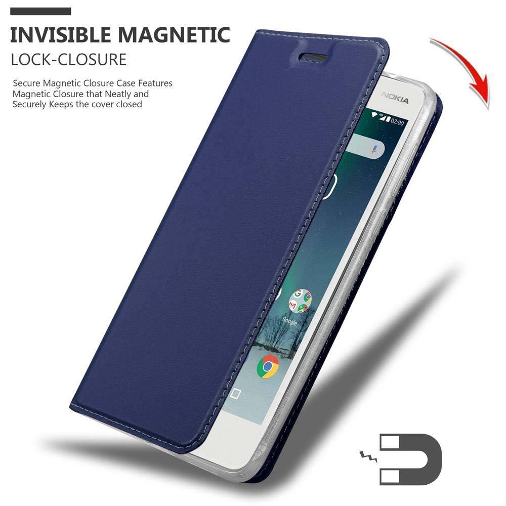 Cadorabo Handyhülle für Nokia 2 2017 Schutz Hülle in Blau Cover Etui Book Case Booklet