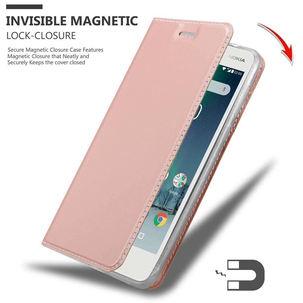 Cadorabo Handyhülle für Nokia 2 2017 Schutz Hülle in Rosa Cover Etui Book Case Booklet